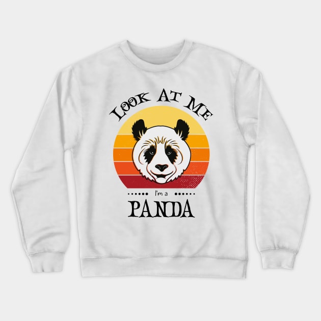 Funny Halloween Retro Vintage Panda Crewneck Sweatshirt by Art master